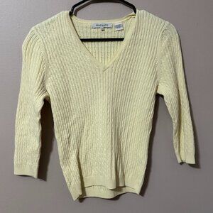 274 Vintage Wainscott Ribbed V-Neck Sweater | Soft Buttercream Knit